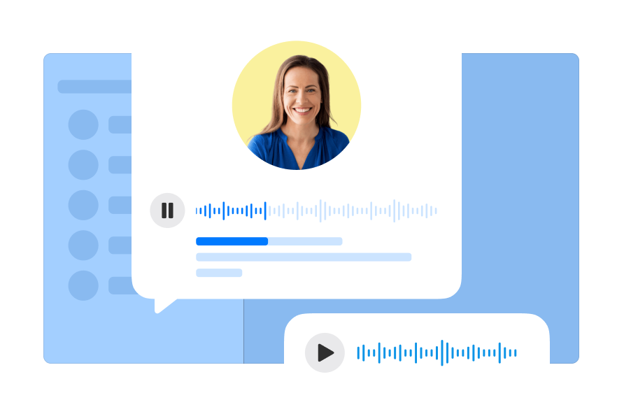 Audio and video messages UI elements